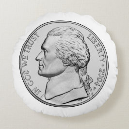 Nikkelmunt rondreis. rond kussen