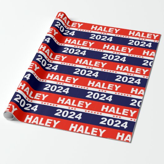 Nikki Haley 2024 voor President Cadeaupapier (Uitgerold)