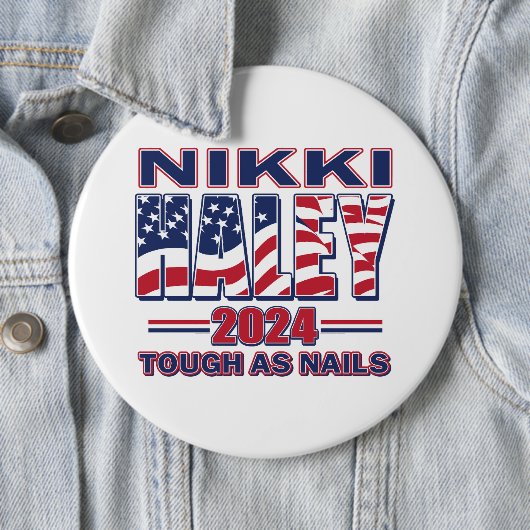 Nikki Haley hoest als nagels Ronde Button 6,0 Cm (In situ)