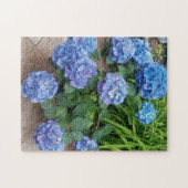 Nikko Blauwe Hortensia Bloem Foto Legpuzzel (Horizontaal)