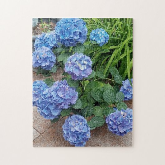 Nikko Blauwe Hortensia Bloem Foto Legpuzzel (Verticaal)