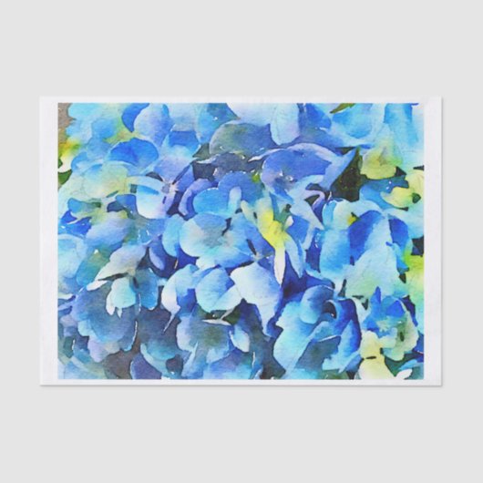 Nikko Blue Hydrangea Waterverf Tissuepapier (Voorkant)