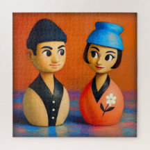 NIKO EN HANA PUZZEL. 20 X 20 INCH.