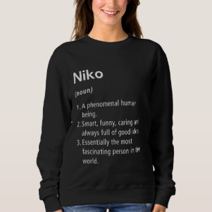 Niko naamdefinitie grappig woordenboek trui