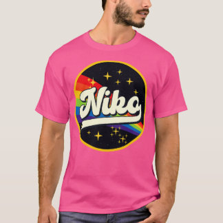 Niko regenboog in ruimte stijl t-shirt