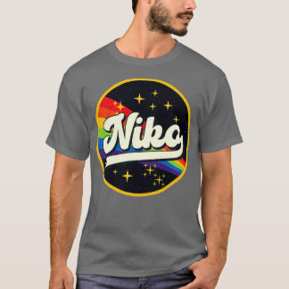 Niko regenboog in ruimte stijl t-shirt