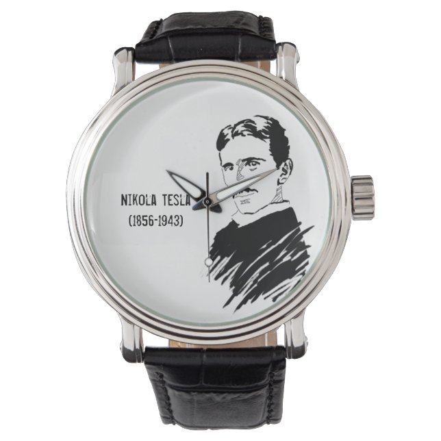 Nikola Tesla Art Montre Vintage poignet (devant)