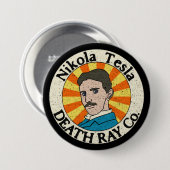 Nikola Tesla Death Ray Co. Buttonnen Ronde Button 7,6 Cm (Voorkant /achterkant)