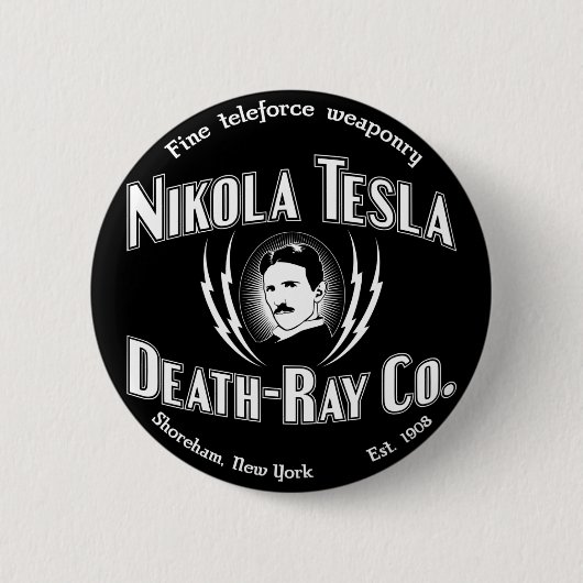 Nikola Tesla Death-Ray Co. Ronde Button 5,7 Cm (Voorkant)