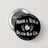 Nikola Tesla Death-Ray Co. Ronde Button 5,7 Cm (Voorkant /achterkant)