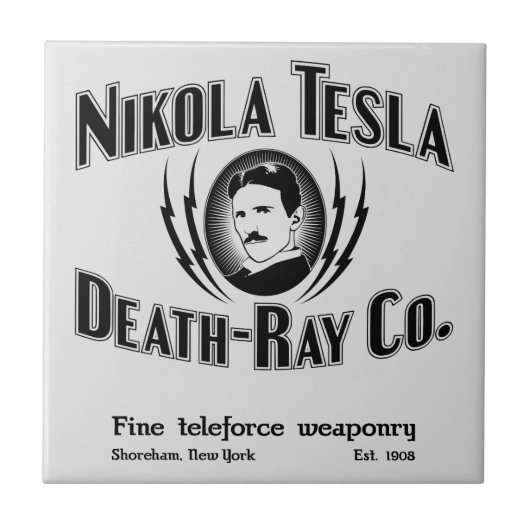 Nikola Tesla Death-Ray Co. Tegeltje (Voorkant)