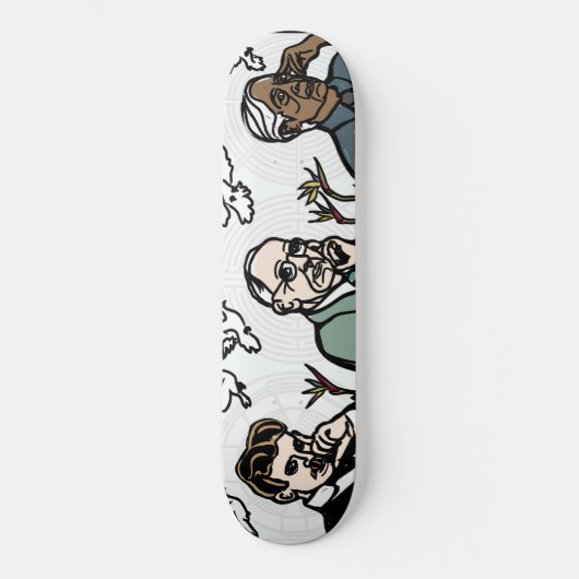 Nikola Tesla, Edgar Cayce en Jiddu Krishnamurti Skateboard (Voorkant)