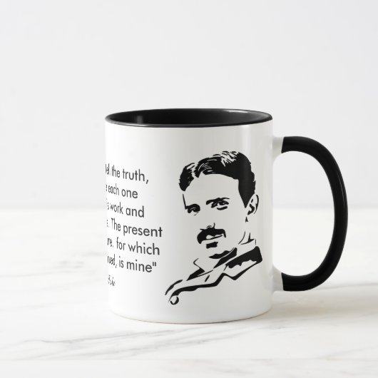 Nikola Tesla en Quote Mok (Rechts)
