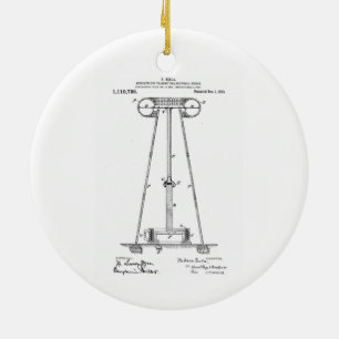 Nikola Tesla Energy Transmission Pantent US119732 Keramisch Ornament