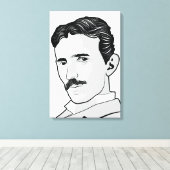 Nikola Tesla Face Canvas Afdruk (Insitu (Houten vloer))