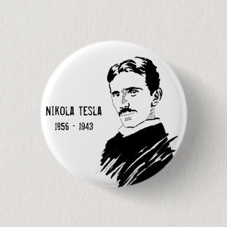 Nikola Tesla Genius Inventor Badge Ronde Button 3,2 Cm