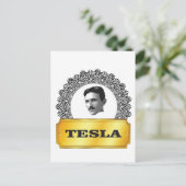 nikola tesla gold briefkaart (Staand voorkant)