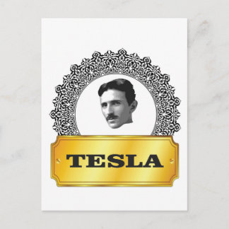 nikola tesla gold briefkaart