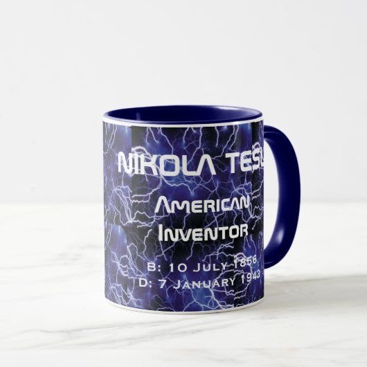 Nikola Tesla Inventor Coffee Mok (Voorkant rechts)