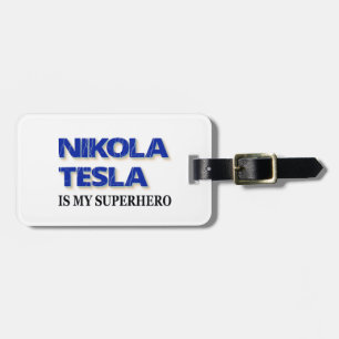 Nikola Tesla Is Mijn Superheld Bagagelabel