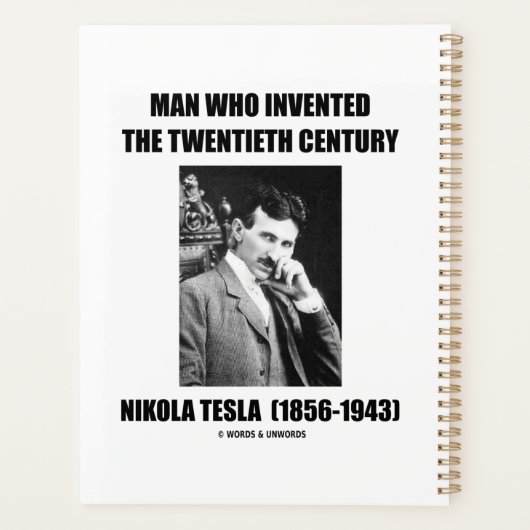 Nikola Tesla Man die de twintigste eeuw heeft uitg Planner (Achterkant)