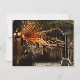 Nikola Tesla Mysterieuze Man Kleur Redux Briefkaart
