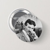 Nikola Tesla Pin Ronde Button 5,7 Cm (Voorkant /achterkant)