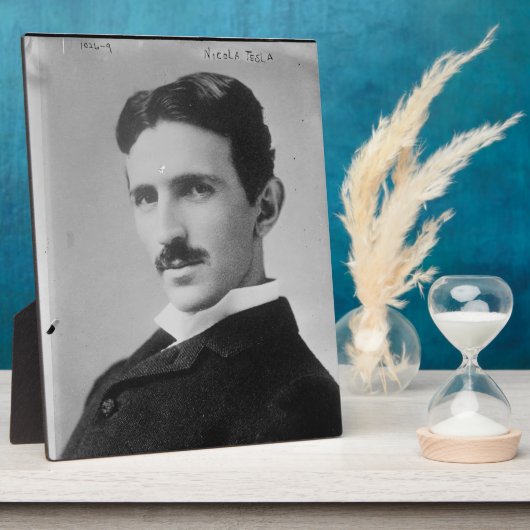 Nikola Tesla Portrait Fotoplaat (Zijkant)