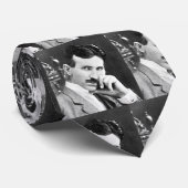 Nikola Tesla Portrait Pattern Stropdas (Opgerold)
