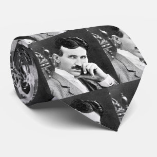 Nikola Tesla Portrait Pattern Stropdas