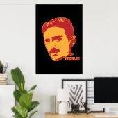 Nikola Tesla Portrait Poster (Thuiskantoor)