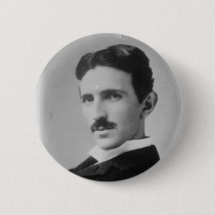 Nikola Tesla Portrait Ronde Button 5,7 Cm