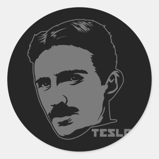 Nikola Tesla Portrait Sticker (Voorkant)