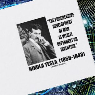 Nikola Tesla Progressive Development Man Invention Visitekaartje