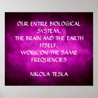 NIKOLA TESLA QUOTE - DEZELFDE FREQUENTIES - POSTER