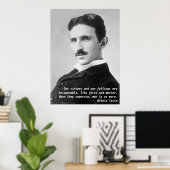Nikola Tesla Quote Poster (Thuiskantoor)