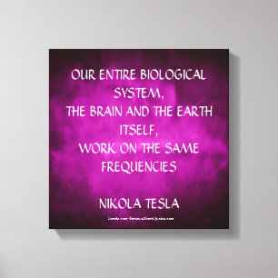 Nikola Tesla Quote - Zelfde frequentie Canvas Afdruk