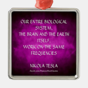 Nikola Tesla Quote - Zelfde frequentie Metalen Ornament