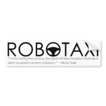 Nikola Tesla Robotaxi Bumpersticker