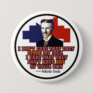 Nikola Tesla Ronde Button 7,6 Cm