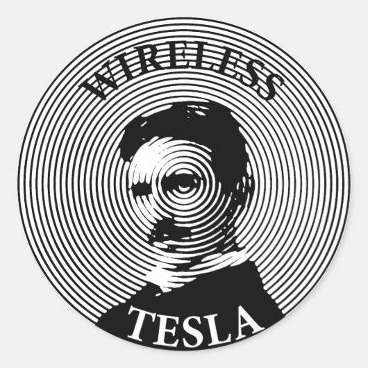 Nikola Tesla Ronde Sticker (Voorkant)