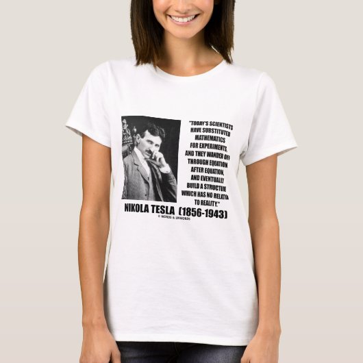 Nikola Tesla Scientists vergelijking No Relation Q T-shirt (Voorkant)