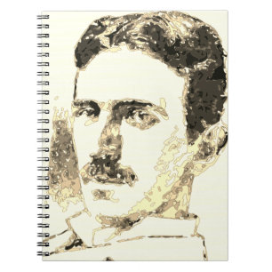 Nikola Tesla tekening in sepia Notitieboek