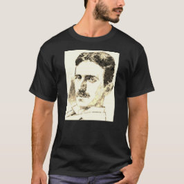 Nikola Tesla tekening in sepia T-shirt