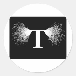 Nikola Tesla - Tesla Coil - Lightning Ronde Sticker