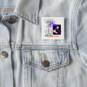 Nikola Tesla Vierkante Button 5,1 Cm (In situ)