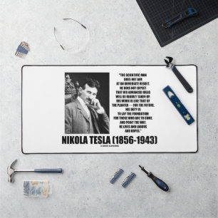 Nikola Tesla Wetenschappelijk Man streeft niet onm Bureaumat