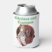 Nikolaus en Krampus German Kerstmis Blikjeskoeler (Blikje Voorkant)