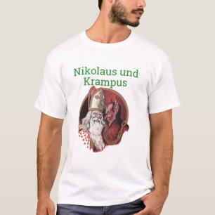 Nikolaus en Krampus German Kerstmis T-shirt