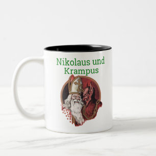 Nikolaus en Krampus German Kerstmis Tweekleurige Koffiemok